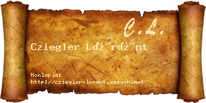 Cziegler Lóránt névjegykártya