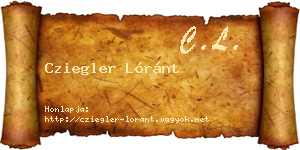 Cziegler Lóránt névjegykártya